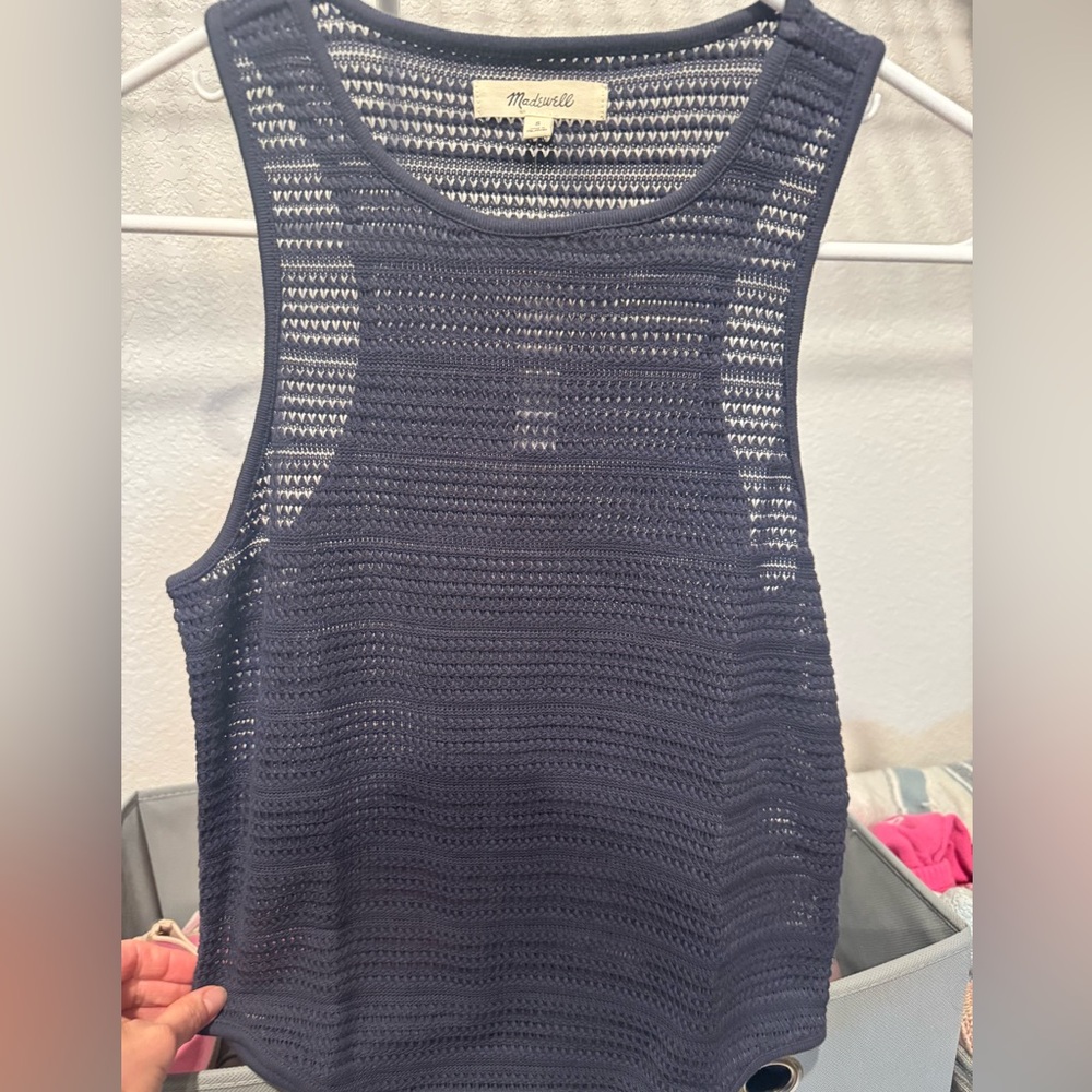 Madewell Navy Crochet Tank Top